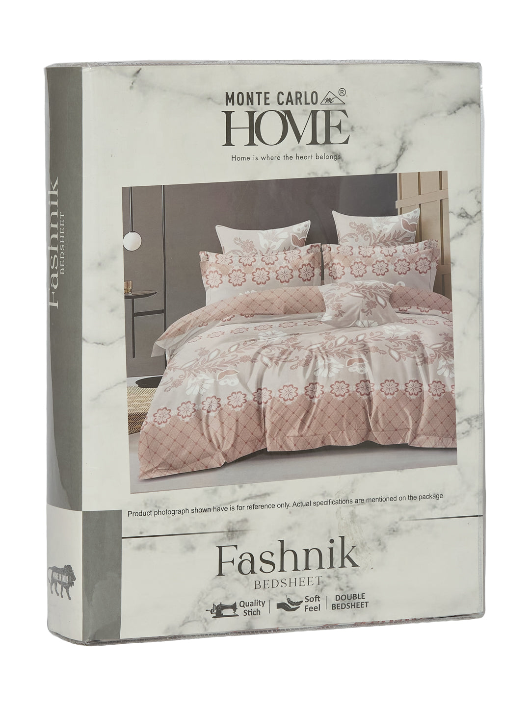 130 GSM Polyester Double Bed Bedsheet with 2 Pillow Covers Fashnik Collection
