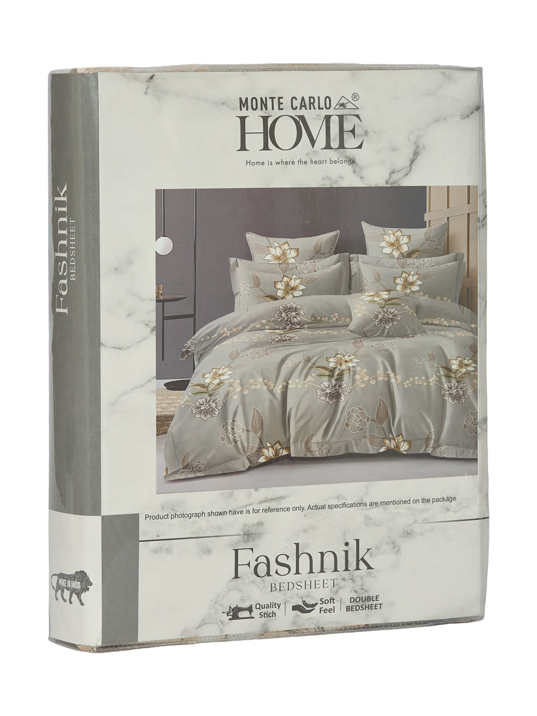 130 GSM Polyester Double Bed Bedsheet with 2 Pillow Covers Fashnik Collection