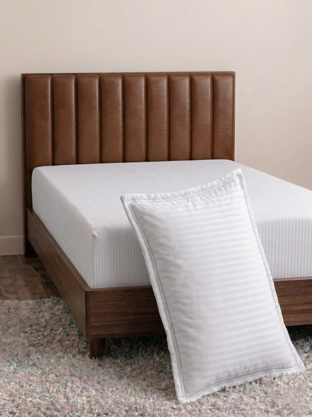130 GSM Polyester Single Bed Bedsheet with 1 Pillow Cover Hotel Essential Collection