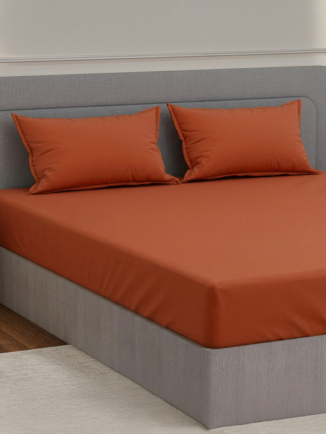 Luxury 400 TC Pure Cotton King Size Bedsheet with 2 Pillow Covers Lace Magic Collection