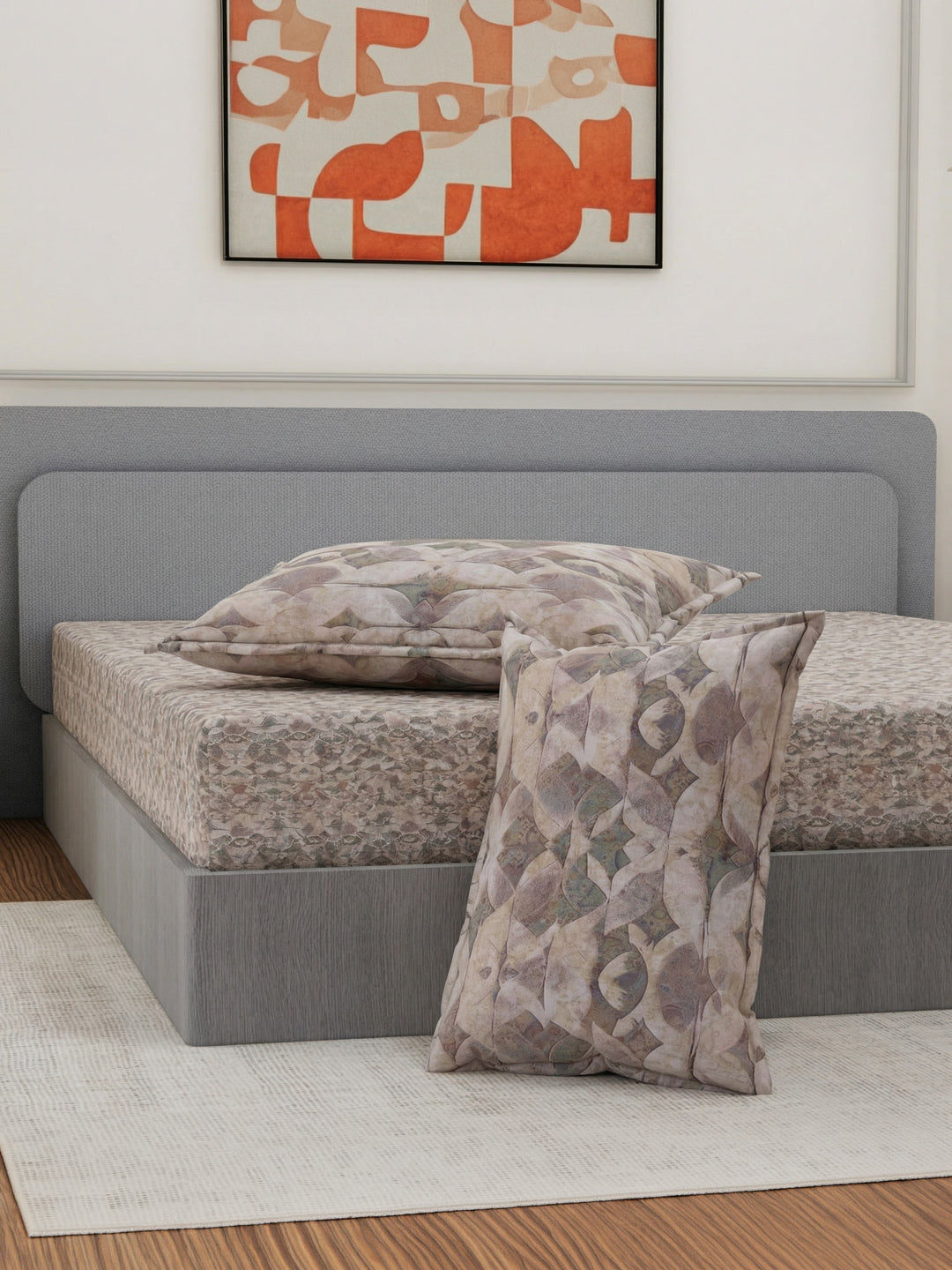 Premium 210 TC Pure Cotton King Size Bedsheet with 2 Pillow Covers Classique Mosaic Collection