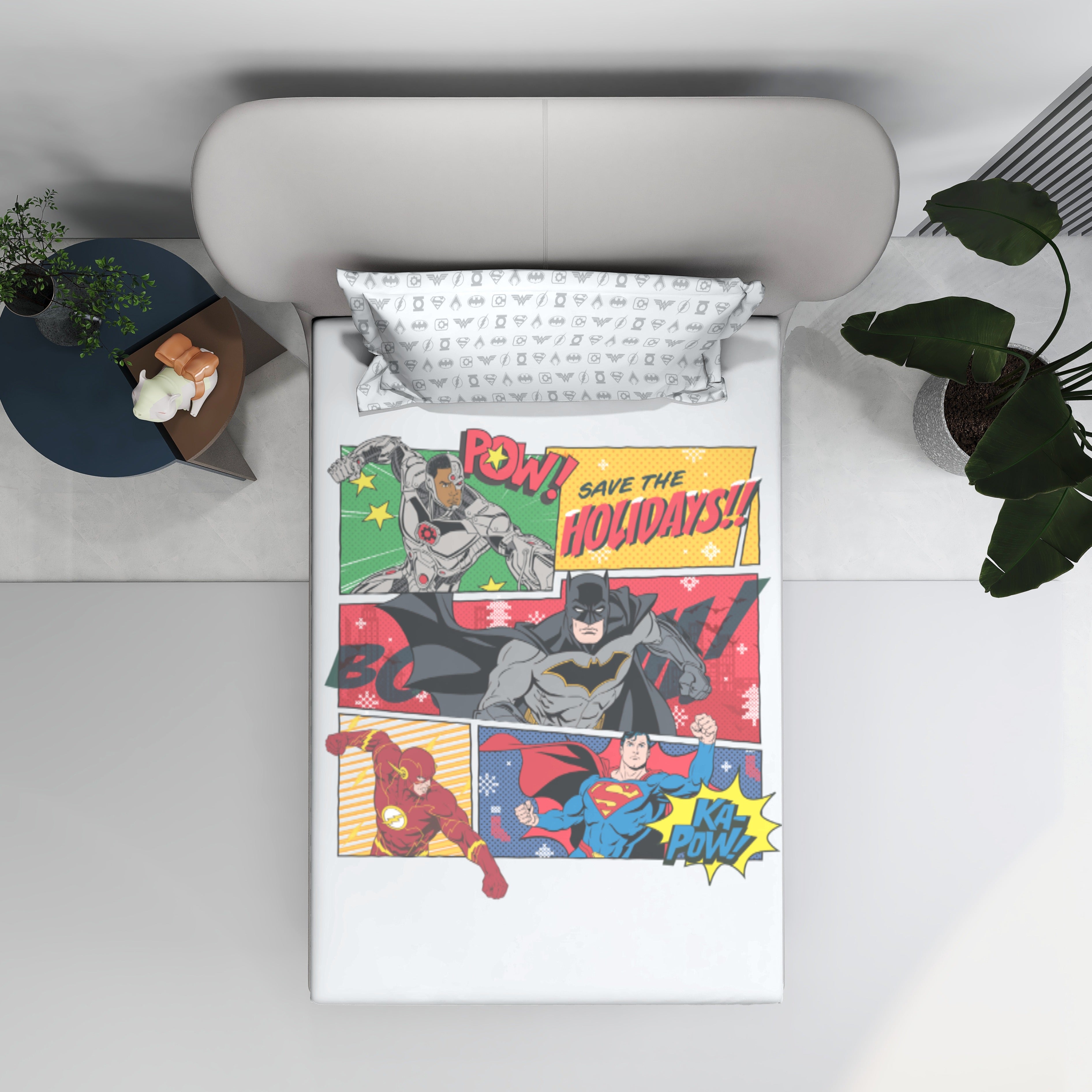 Monte Carlo Batman Printed 110 GSM Single Bedsheet with 1 Pillow Cover for Kids
