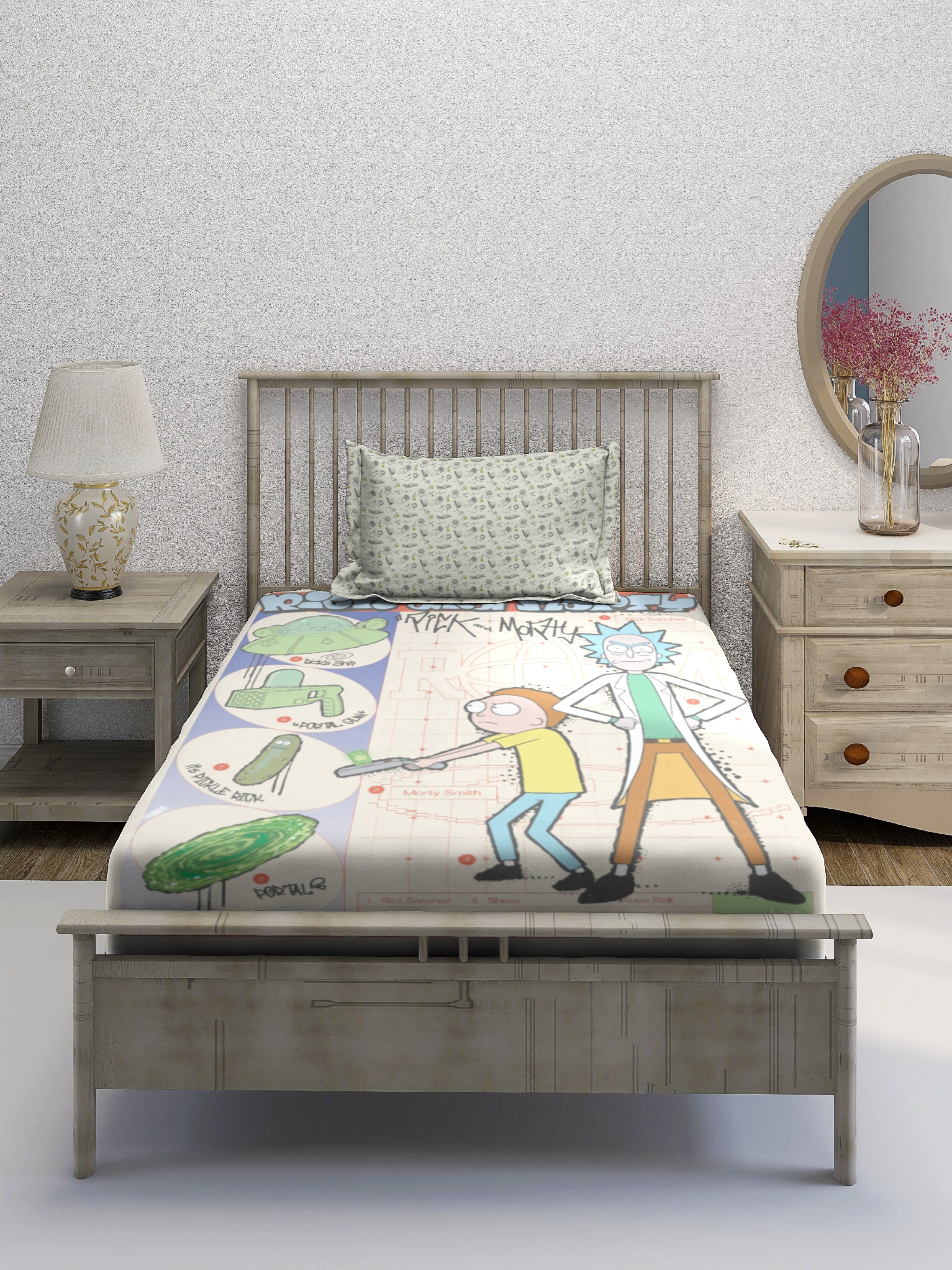 Monte Carlo Batman Printed 110 GSM Single Bedsheet with 1 Pillow Cover for Kids