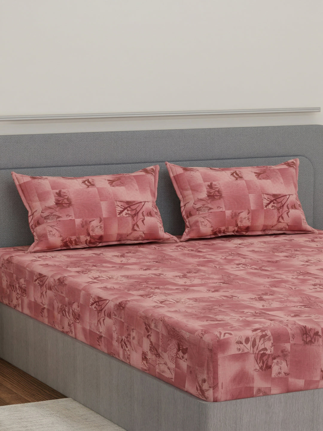 144 TC Pure Cotton Double Bed Bedsheet with 2 Pillow Covers Prestige Collection