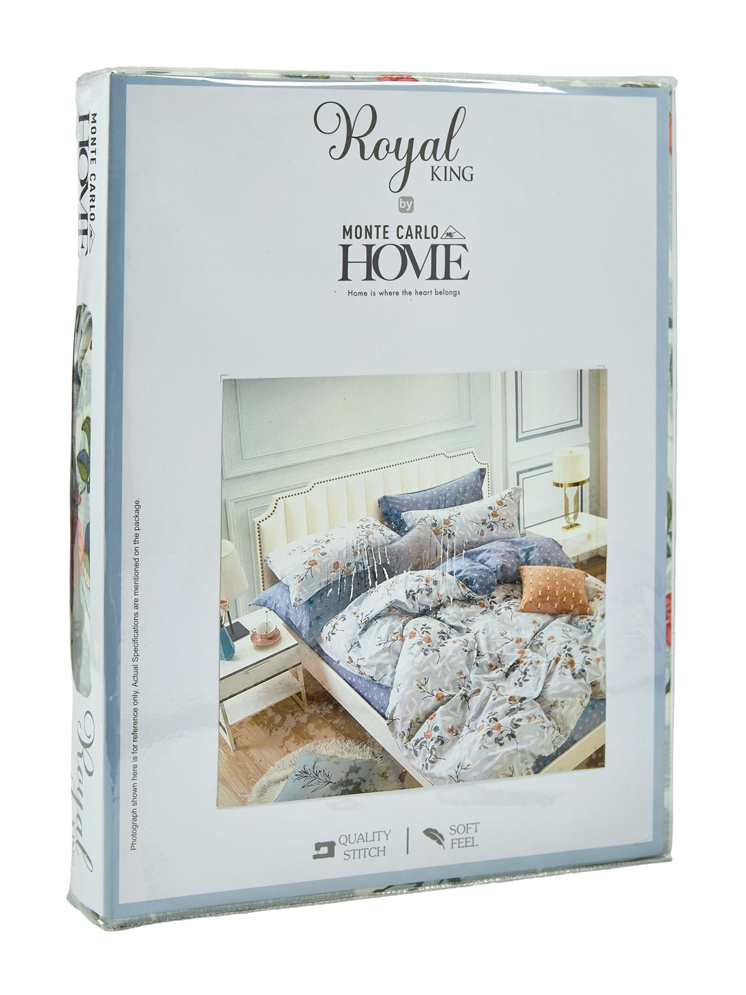 135 GSM Polyester King Size Bedsheet with 2 Pillow Covers Royal King Collection