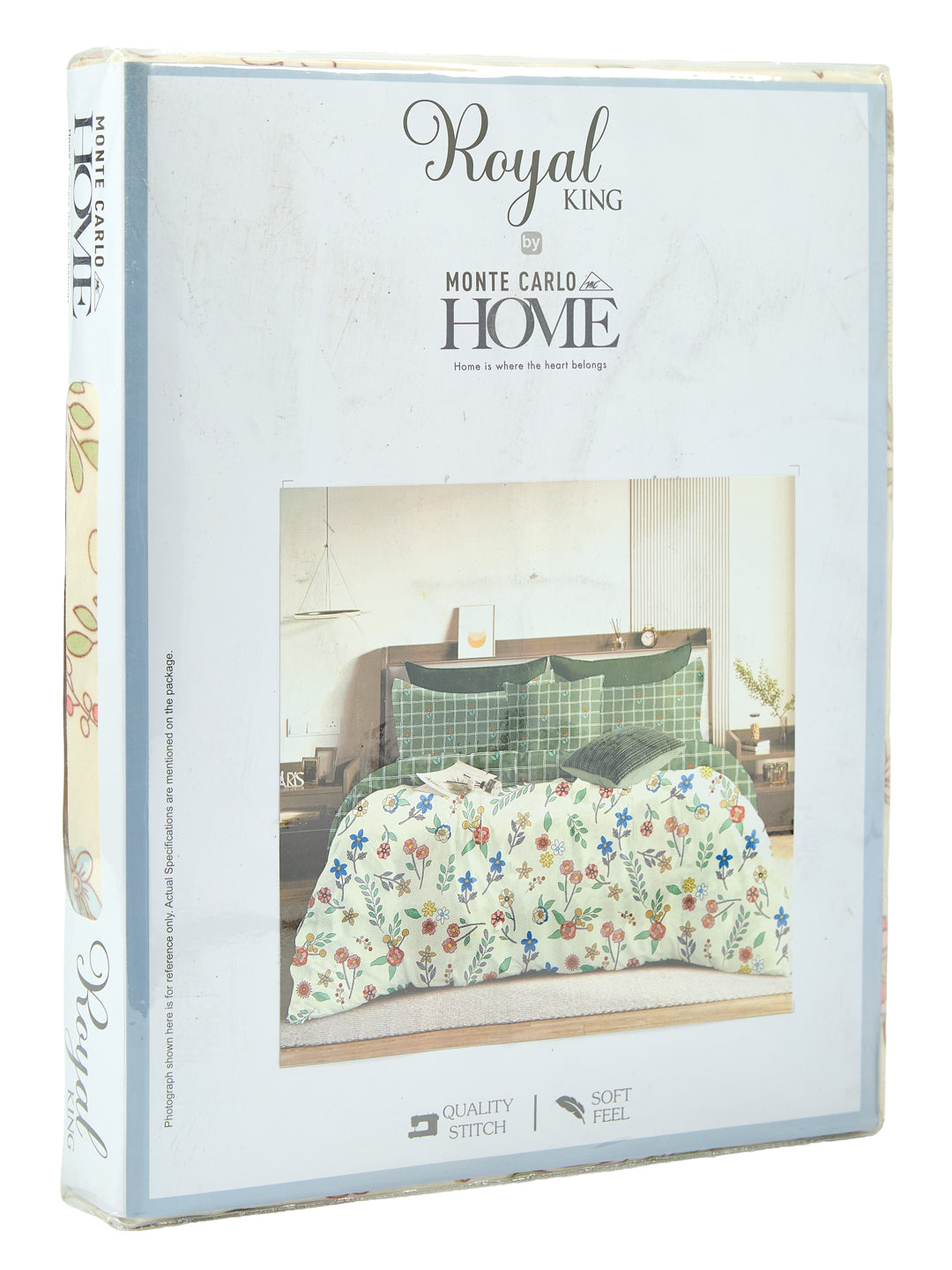 135 GSM Polyester King Size Bedsheet with 2 Pillow Covers Royal King Collection