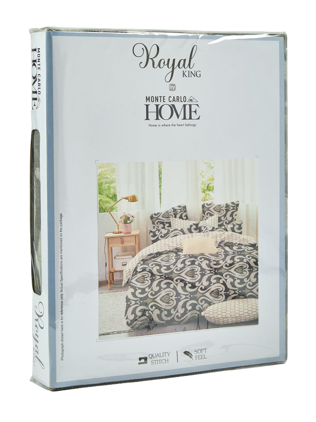 135 GSM Polyester King Size Bedsheet with 2 Pillow Covers Royal King Collection