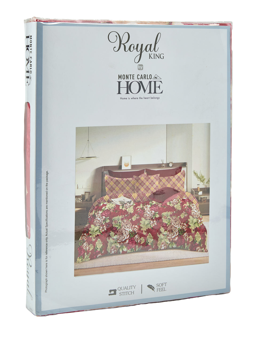 135 GSM Polyester King Size Bedsheet with 2 Pillow Covers Royal King Collection