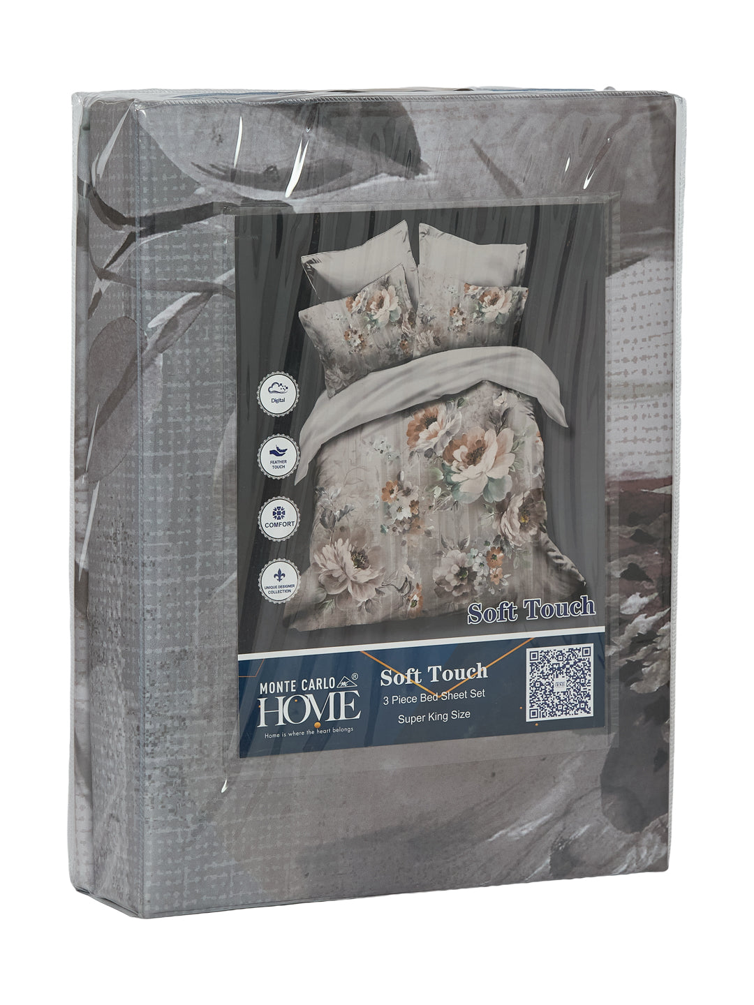 120 GSM Polyester King Size Bedsheet with 2 Pillow Covers Soft Touch Collection