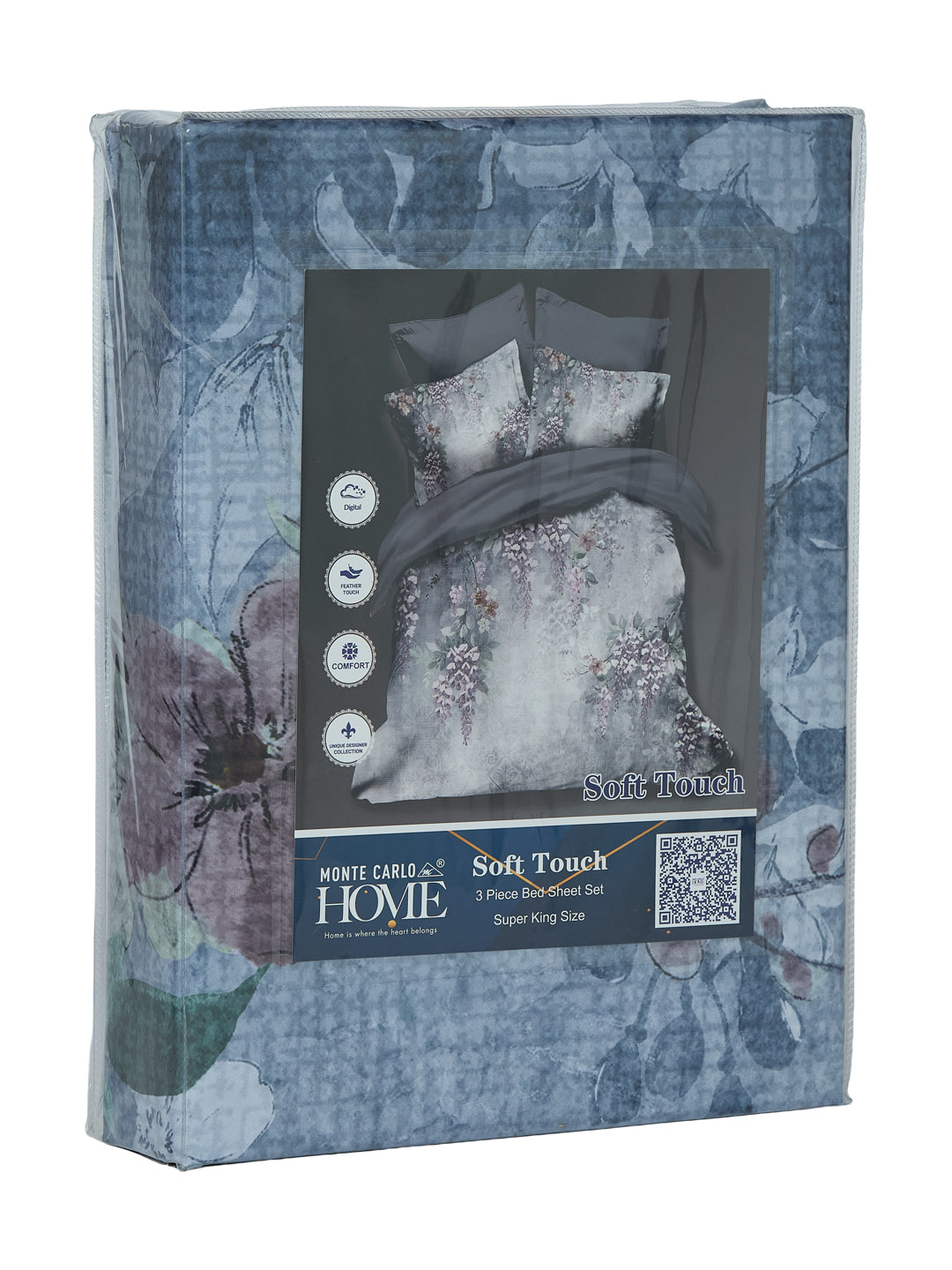 120 GSM Polyester King Size Bedsheet with 2 Pillow Covers Soft Touch Collection