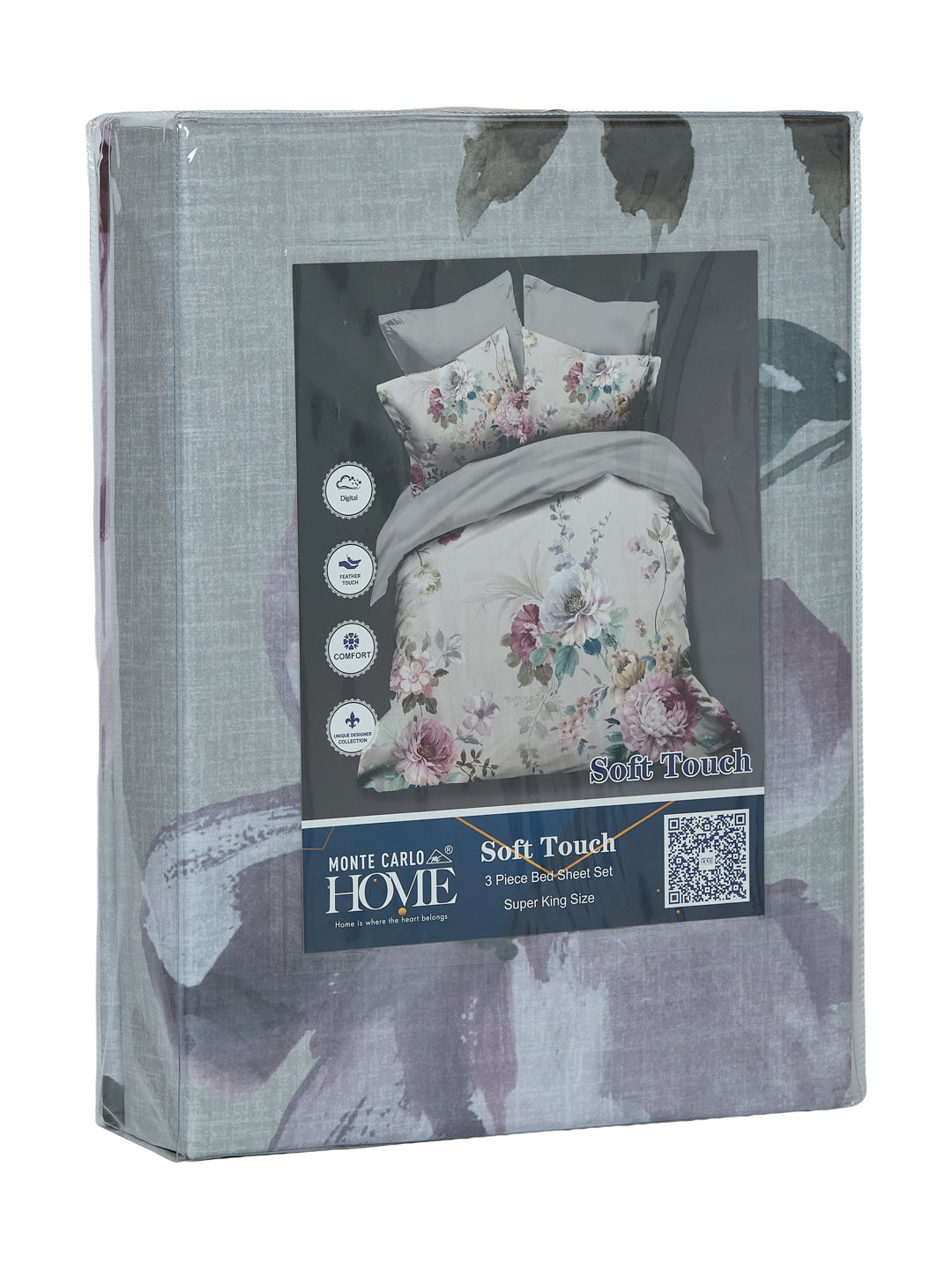 120 GSM Polyester King Size Bedsheet with 2 Pillow Covers Soft Touch Collection
