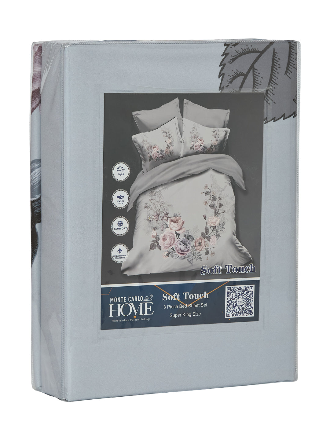 120 GSM Polyester King Size Bedsheet with 2 Pillow Covers Soft Touch Collection