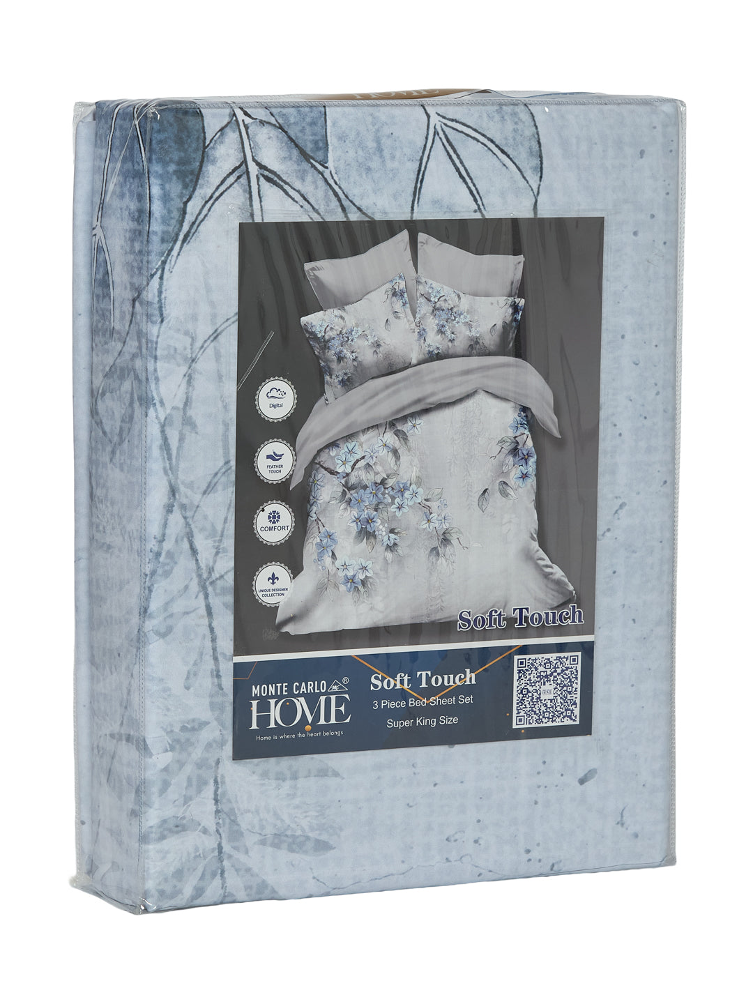 120 GSM Polyester King Size Bedsheet with 2 Pillow Covers Soft Touch Collection