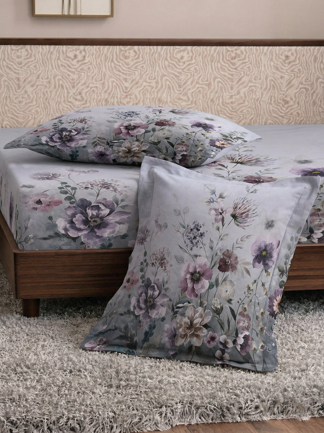 120 GSM Polyester King Size Bedsheet with 2 Pillow Covers Soft Touch Collection