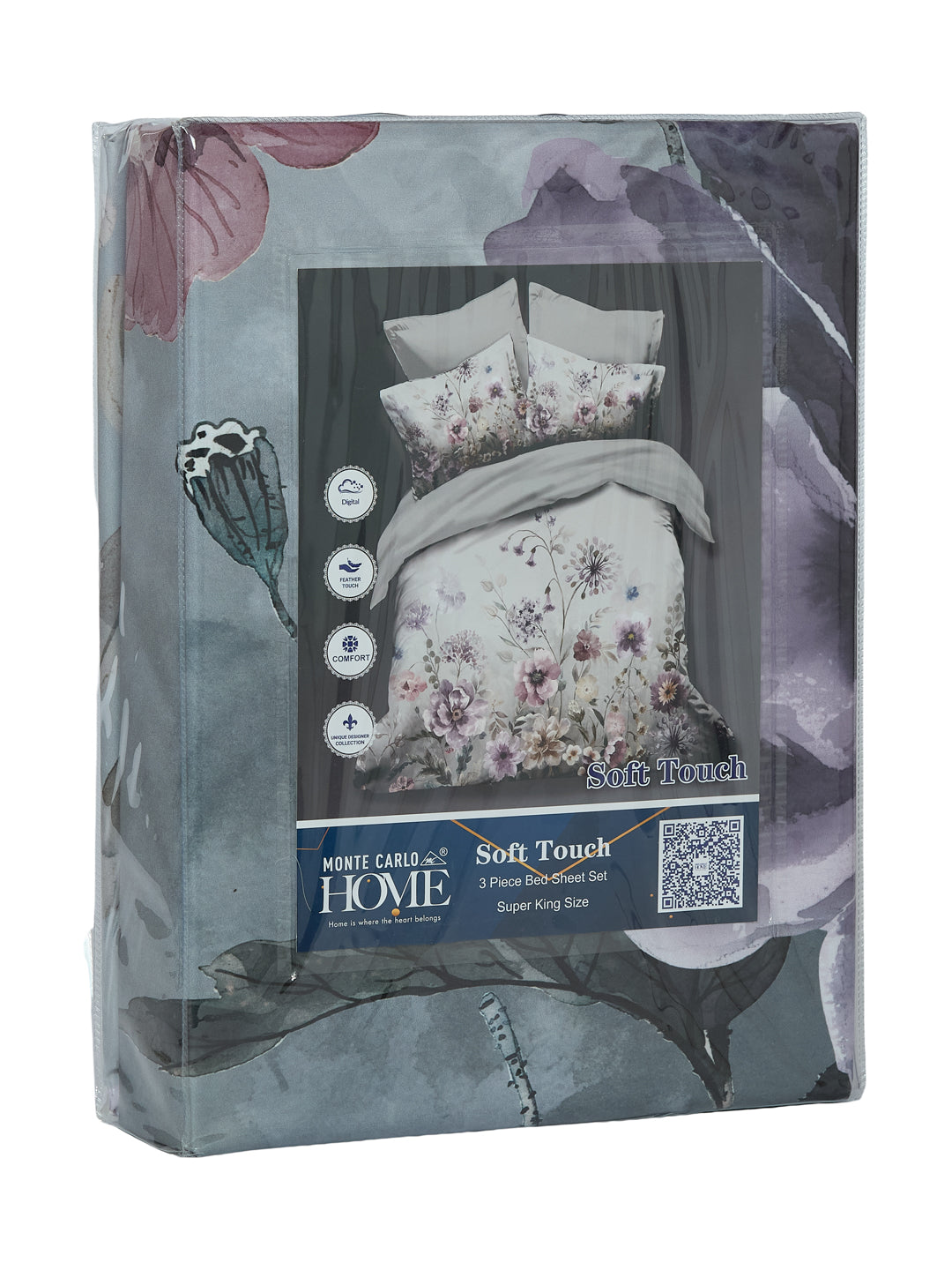 120 GSM Polyester King Size Bedsheet with 2 Pillow Covers Soft Touch Collection