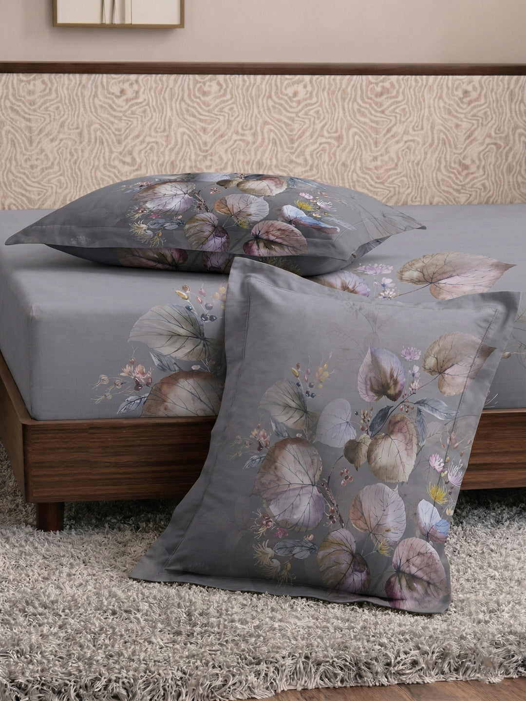 120 GSM Polyester King Size Bedsheet with 2 Pillow Covers Soft Touch Collection