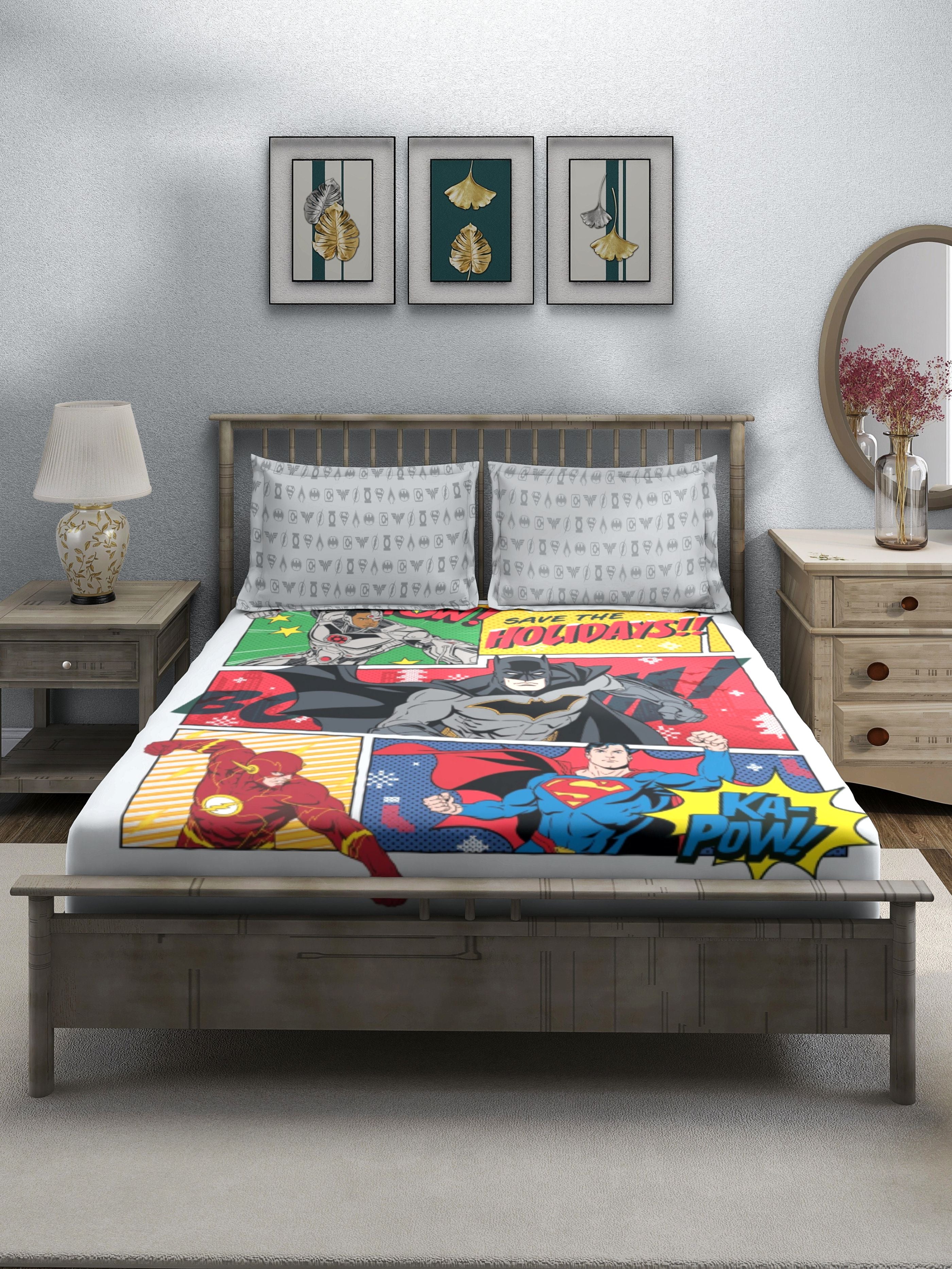 Monte Carlo TOONX Cartoon Printed 110 GSM King Size Bedsheet with 2 Pillow Covers