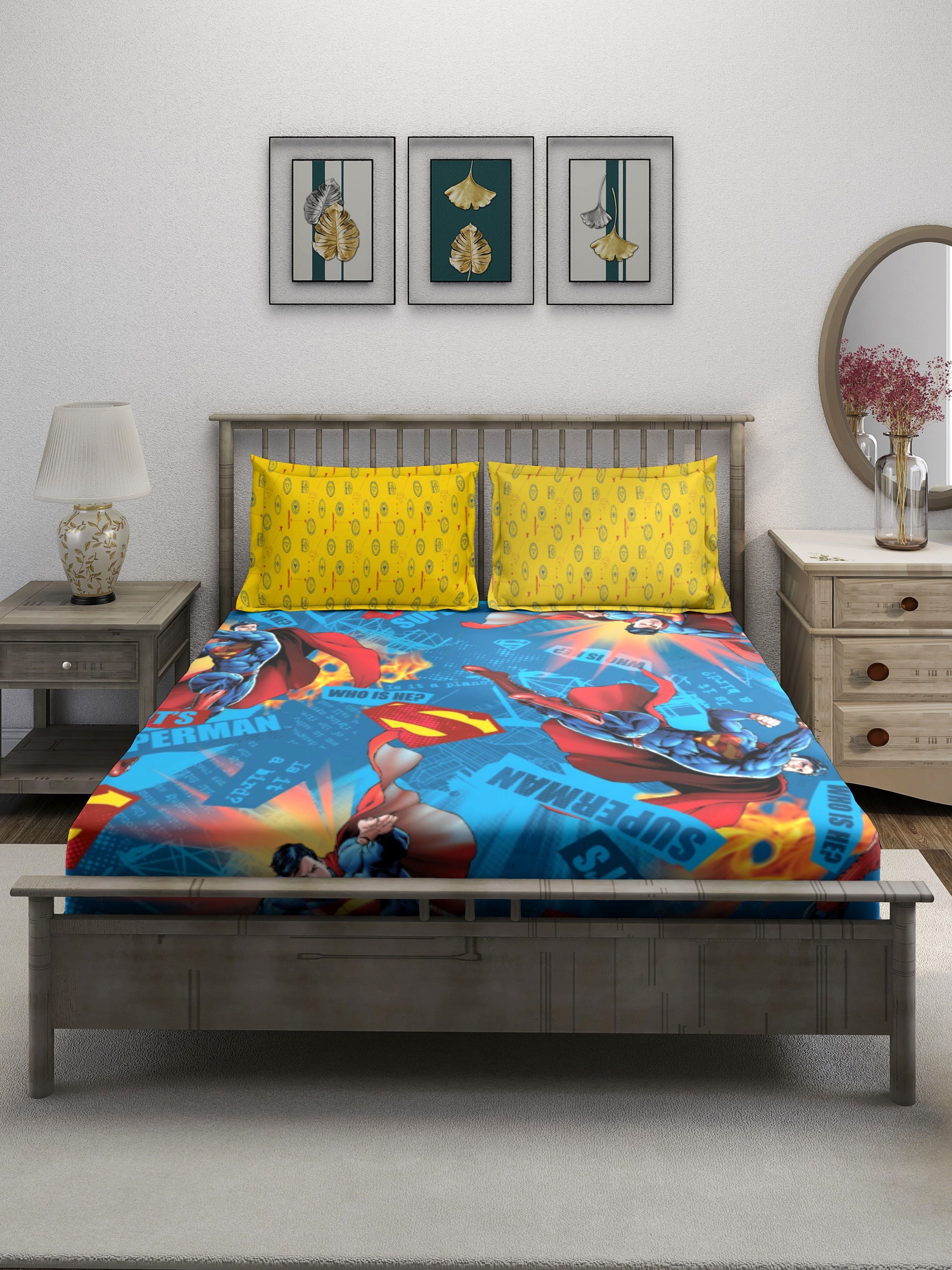 Monte Carlo TOONX Cartoon Printed 110 GSM King Size Bedsheet with 2 Pillow Covers