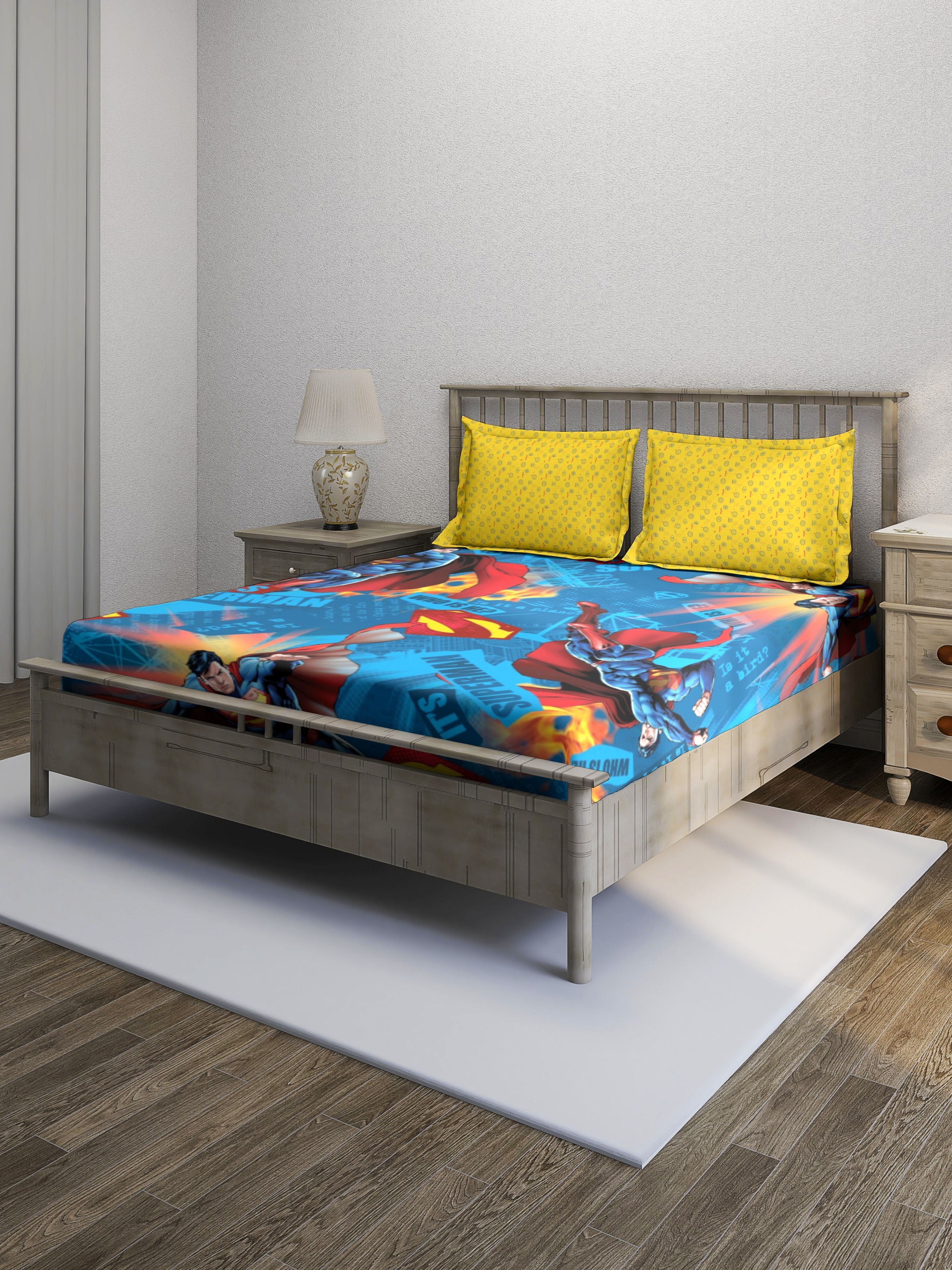 Monte Carlo TOONX Cartoon Printed 110 GSM King Size Bedsheet with 2 Pillow Covers
