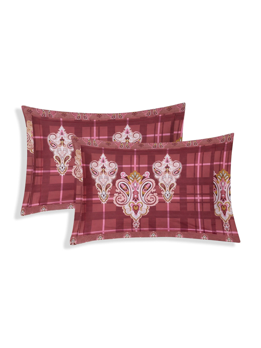 144 TC Pure Cotton King Size Bedsheet with 2 Pillow Covers Tradition Collection