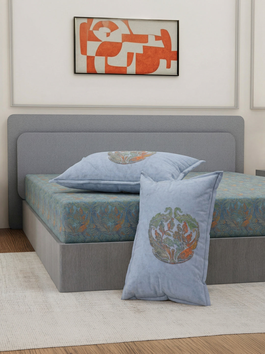 Premium 200 TC Pure Cotton King Size Bedsheet with 2 Pillow Covers Classique Unique Collection