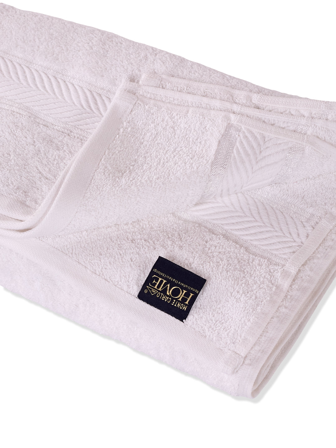 Premium White 100% Cotton Solid 525 GSM Bath Towel Amber 1 Pc Pvc Pack