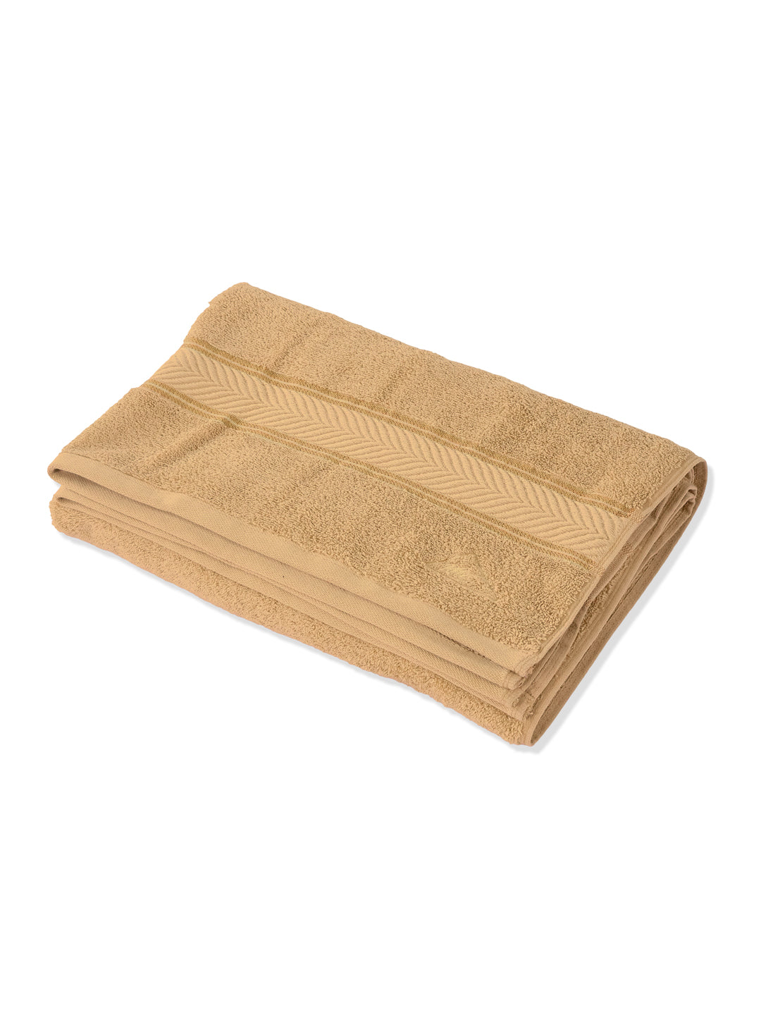 Premium Camel Brown 100% Cotton Solid 525 GSM Bath Towel Amber 1 Pc Pvc Pack
