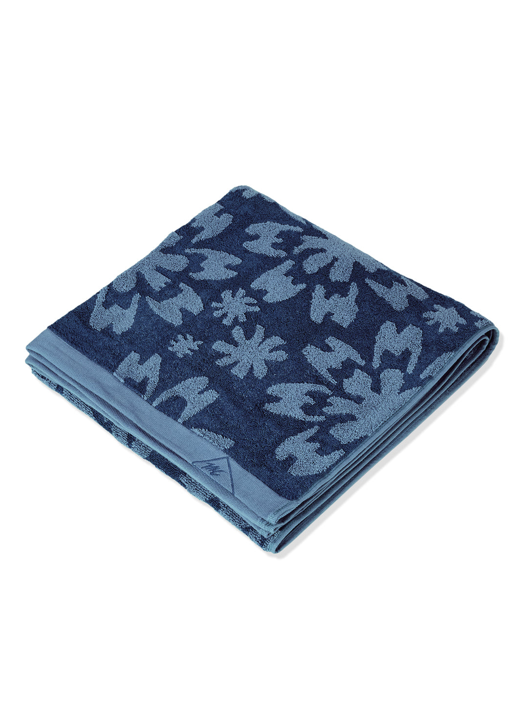 Luxury Navy Blue Bamboo Cotton Self Design 630 GSM Bath Towel Eco Bamboo Bliss 1 Pc Pvc
