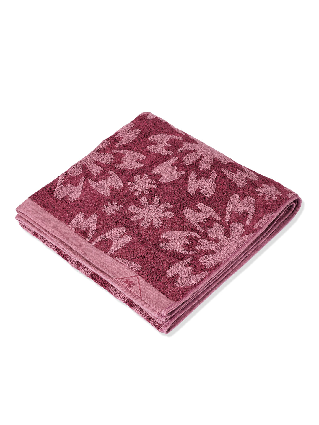 Luxury Burgundy Bamboo Cotton Self Design 630 GSM Bath Towel Eco Bamboo Bliss 1 Pc Pvc