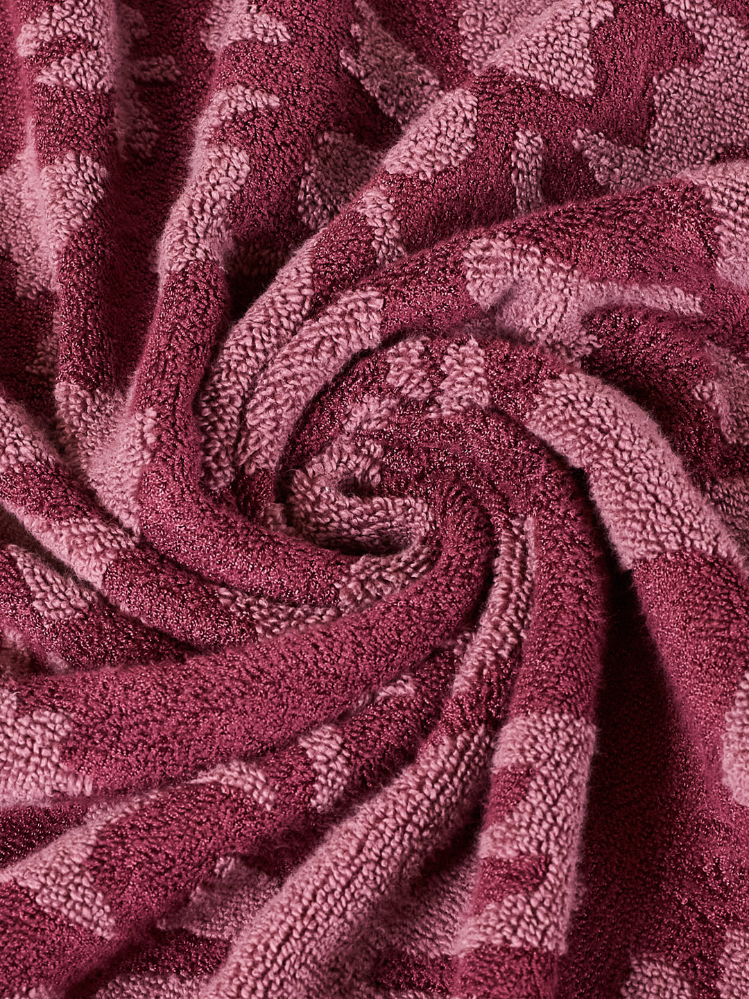 Luxury Burgundy Bamboo Cotton Self Design 630 GSM Bath Towel Eco Bamboo Bliss 1 Pc Pvc