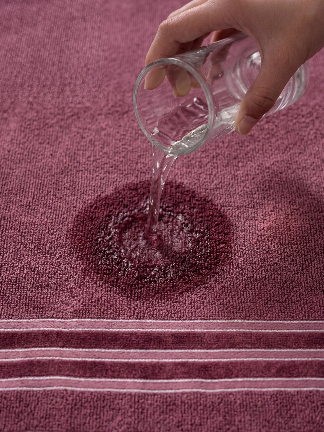 Luxury Burgundy Bamboo Cotton Self Design 630 GSM Bath Towel Eco Bamboo Bliss 1 Pc Pvc