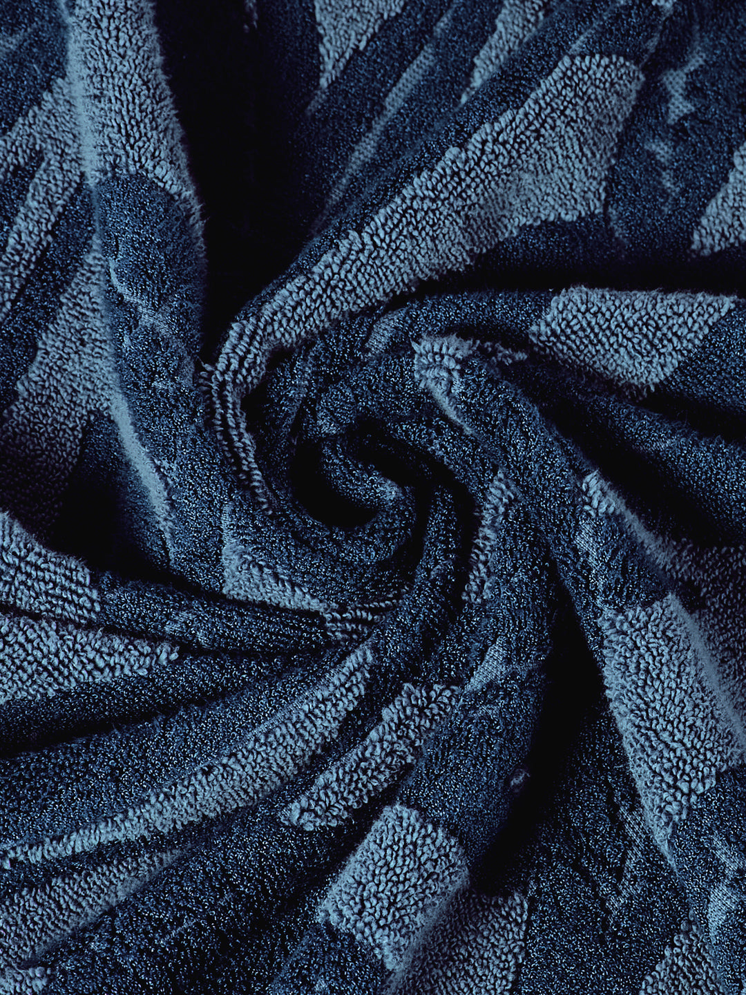 Luxury Navy Blue Bamboo Cotton Self Design 630 GSM Bath Towel Eco Bamboo Bliss 1 Pc Box Pack