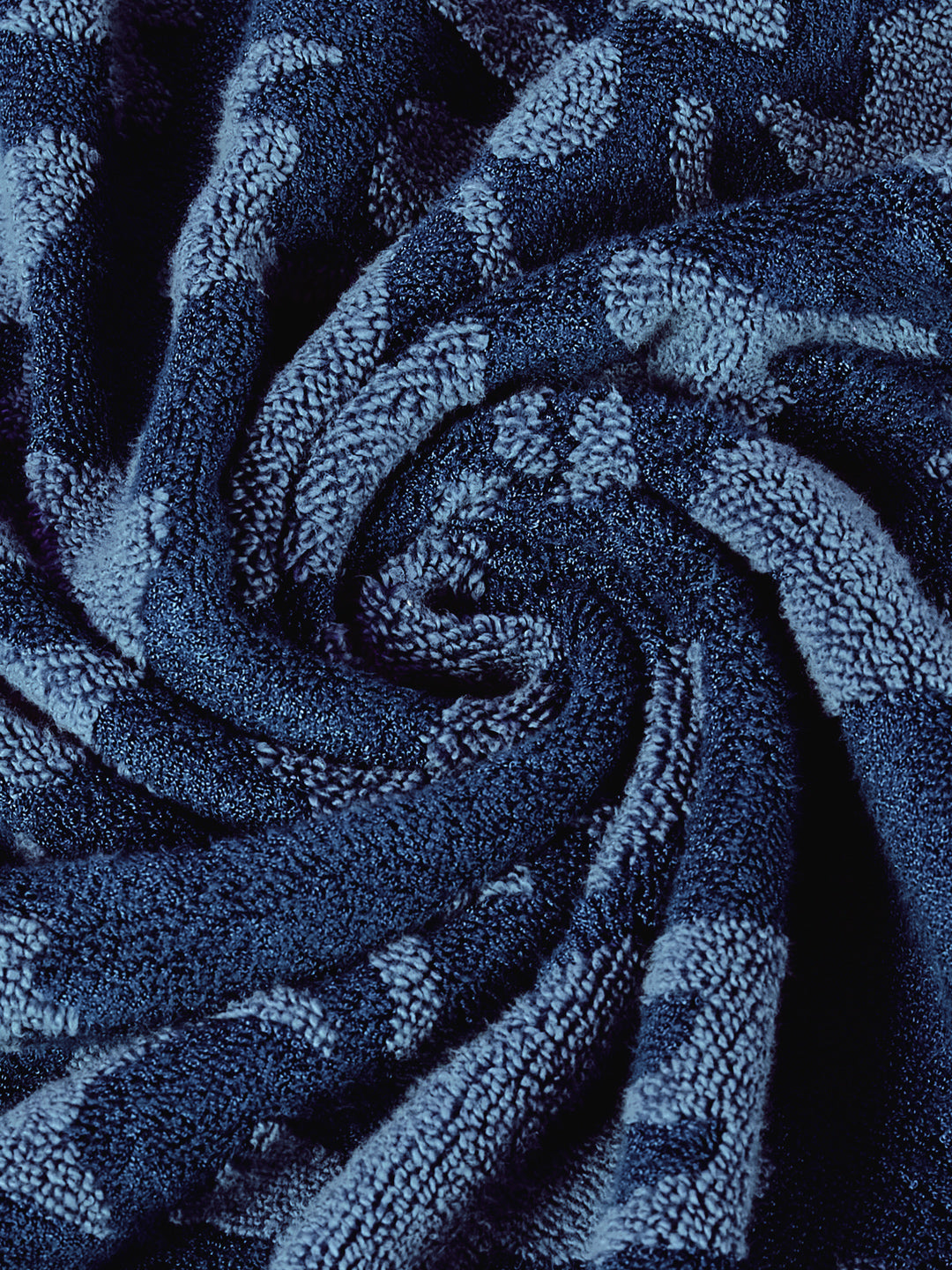 Luxury Navy Blue Bamboo Cotton Self Design 630 GSM Bath Towel Eco Bamboo Bliss 1 Pc Box Pack