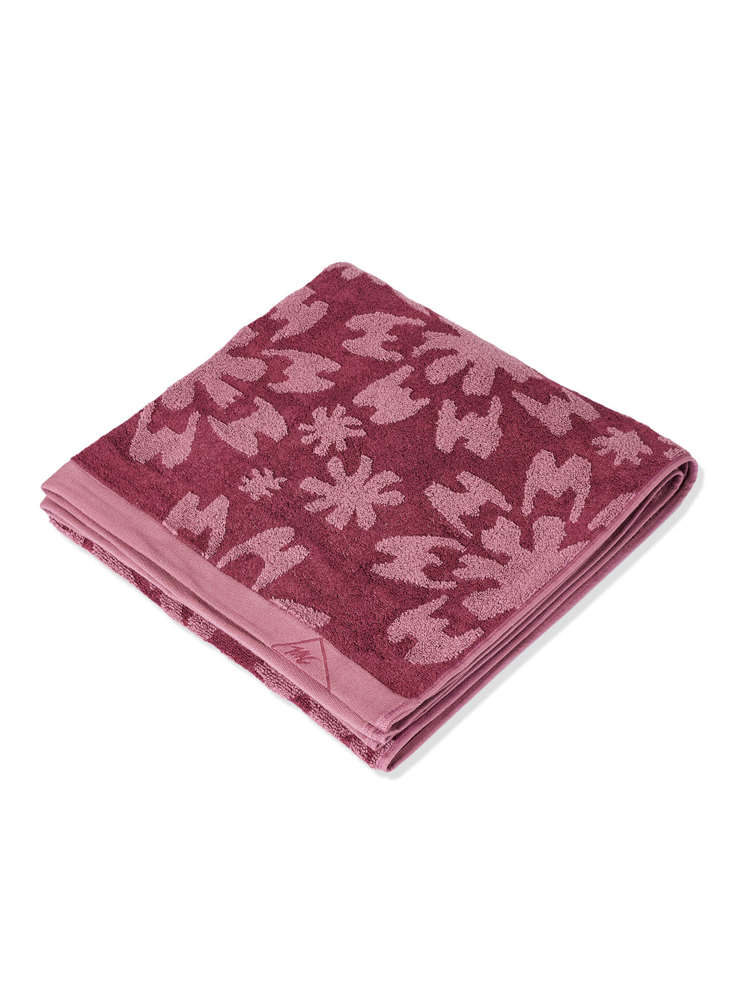 Luxury Burgundy Bamboo Cotton Self Design 630 GSM Bath Towel Eco Bamboo Bliss 1 Pc Box Pack