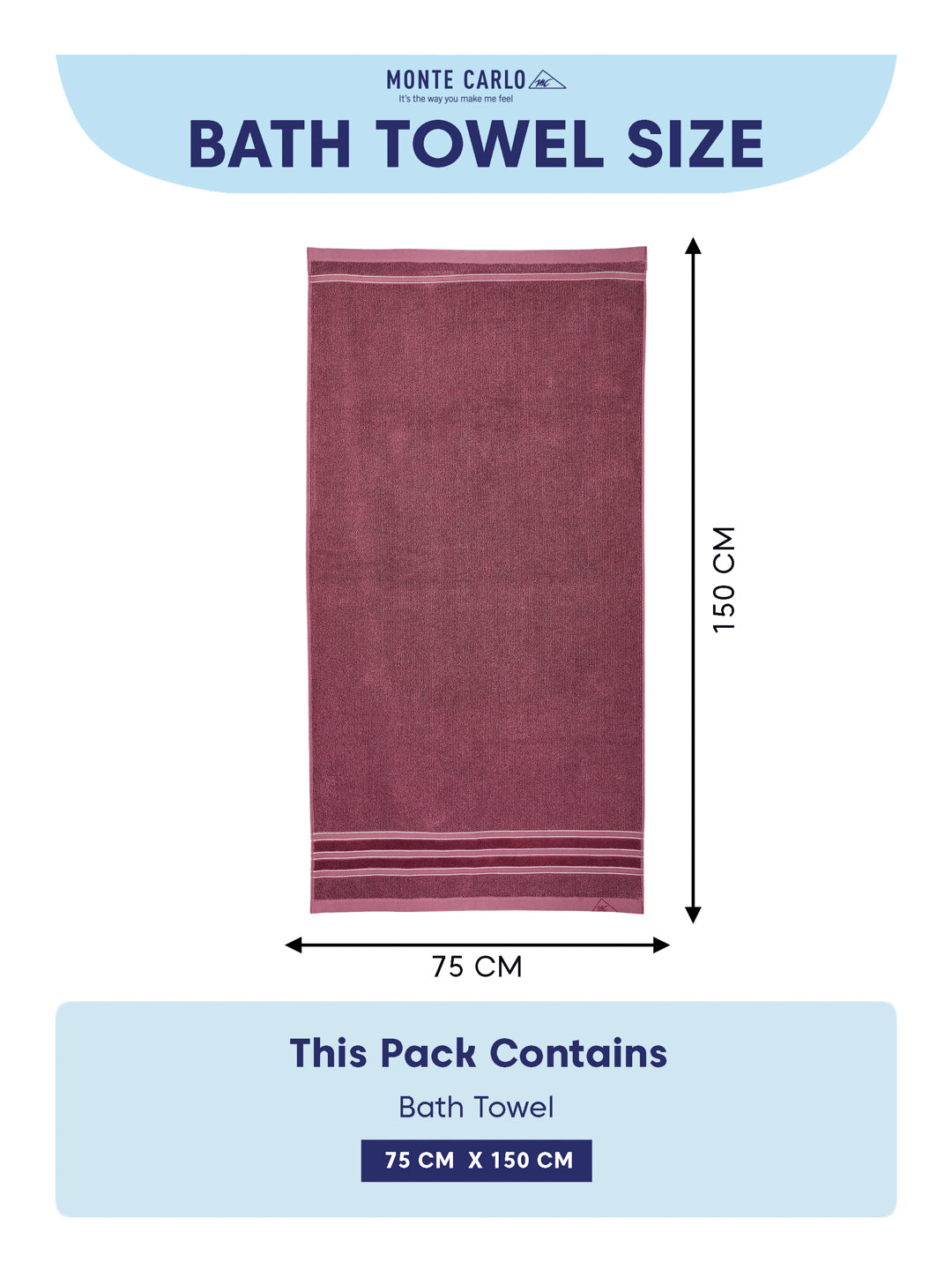 Luxury Burgundy Bamboo Cotton Self Design 630 GSM Bath Towel Eco Bamboo Bliss 1 Pc Box Pack