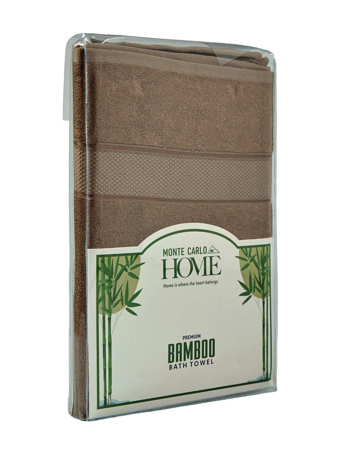 Luxury Brown Bamboo Cotton Solid 600 GSM Bath Towel Eco Bamboo 1 Pc Pvc Pack