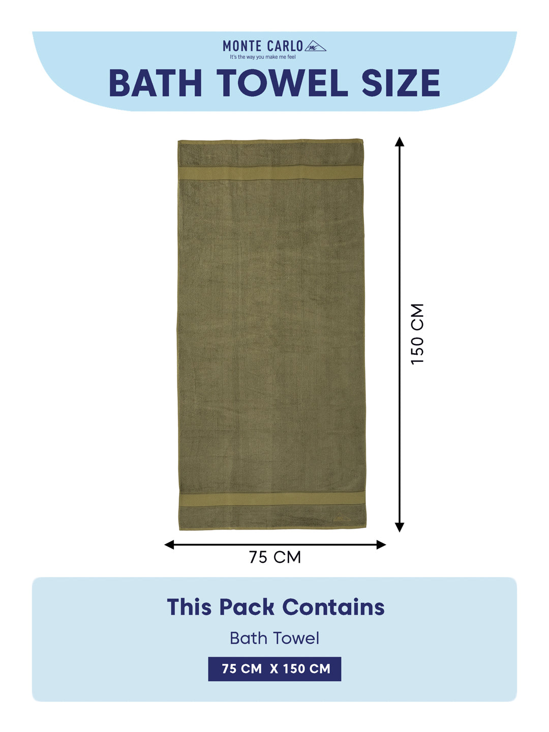 Luxury Olive Bamboo Cotton Solid 600 GSM Bath Towel Eco Bamboo 1 Pc Pvc Pack
