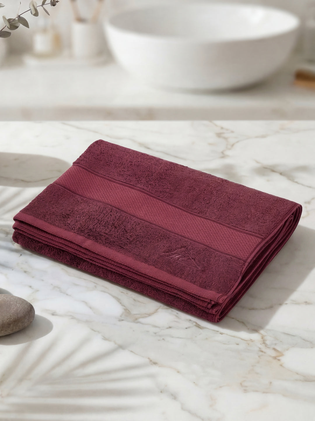 Luxury Rose Brown Bamboo Cotton Solid 600 GSM Bath Towel Eco Bamboo 1 Pc Pvc Pack