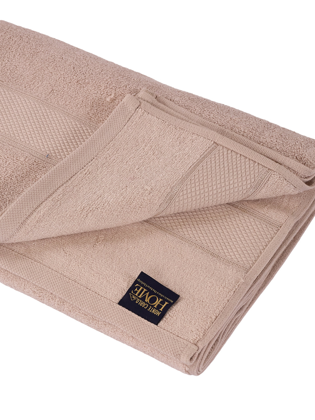 Luxury Beige Bamboo Cotton Solid 600 GSM Bath Towel Eco Bamboo 1 Pc Pvc Pack