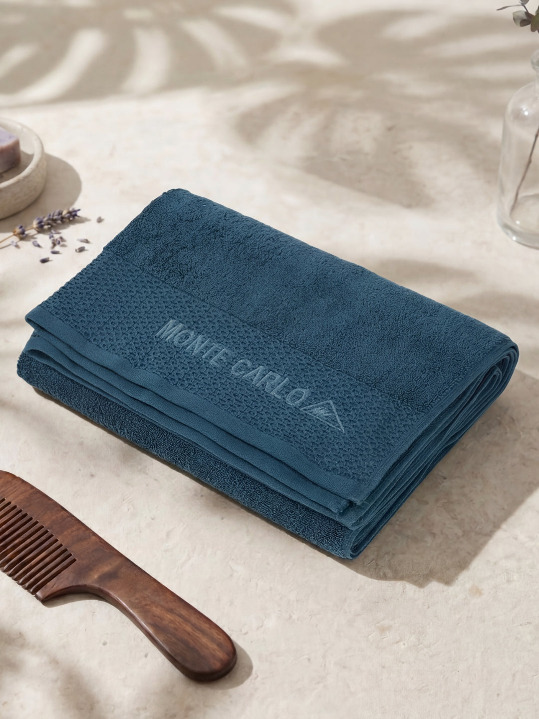 Luxury Blue 100% Cotton Solid 650 GSM Bath Towel Egyptian 1 Pc Box Pack