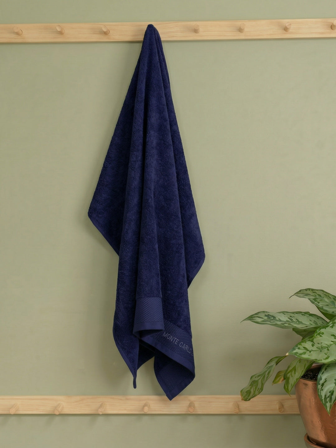 Luxury Navy Blue 100% Cotton Solid 650 GSM Bath Towel Egyptian 1 Pc Box Pack