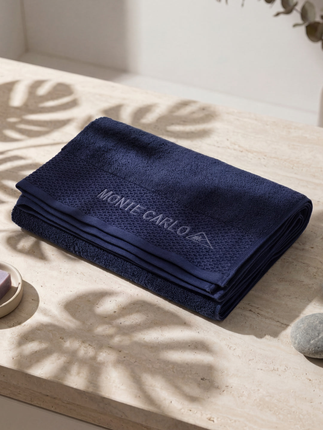 Luxury Navy Blue 100% Cotton Solid 650 GSM Bath Towel Egyptian 1 Pc Box Pack