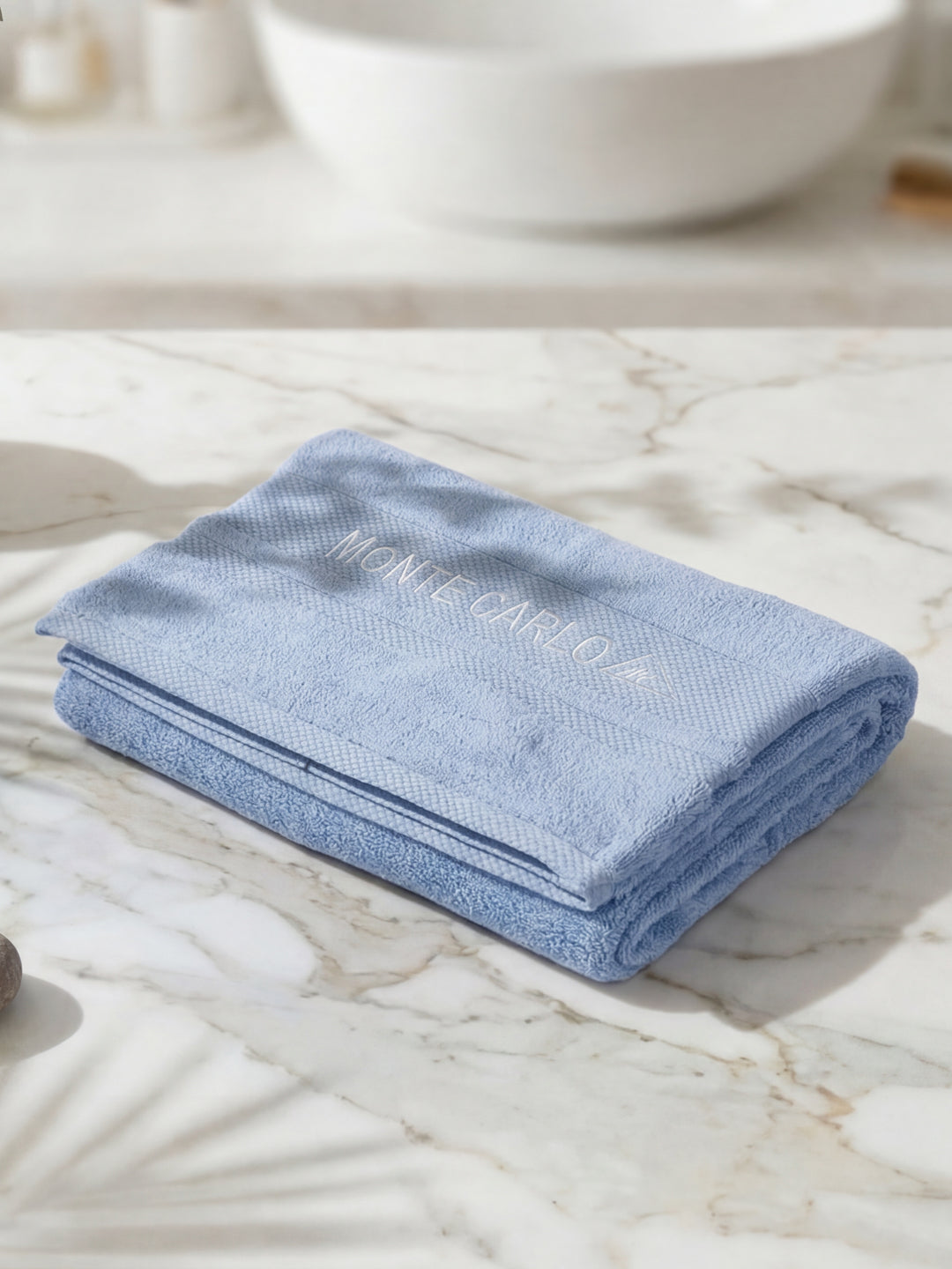 Luxury Light Blue 100% Cotton Solid 625 GSM Bath Towel Eusapia 1 Pc Box Pack