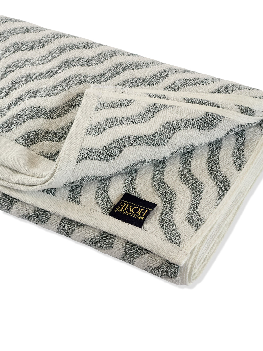 Premium Green & White Pure Cotton Self Design 500 GSM Bath Towel 1 Piece (Green Weave Collection)