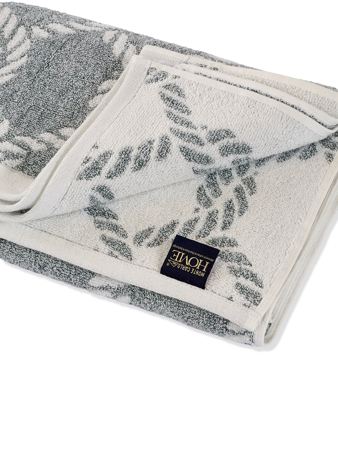 Premium Green & White Pure Cotton Self Design 500 GSM Bath Towel 1 Piece (Green Weave Collection)