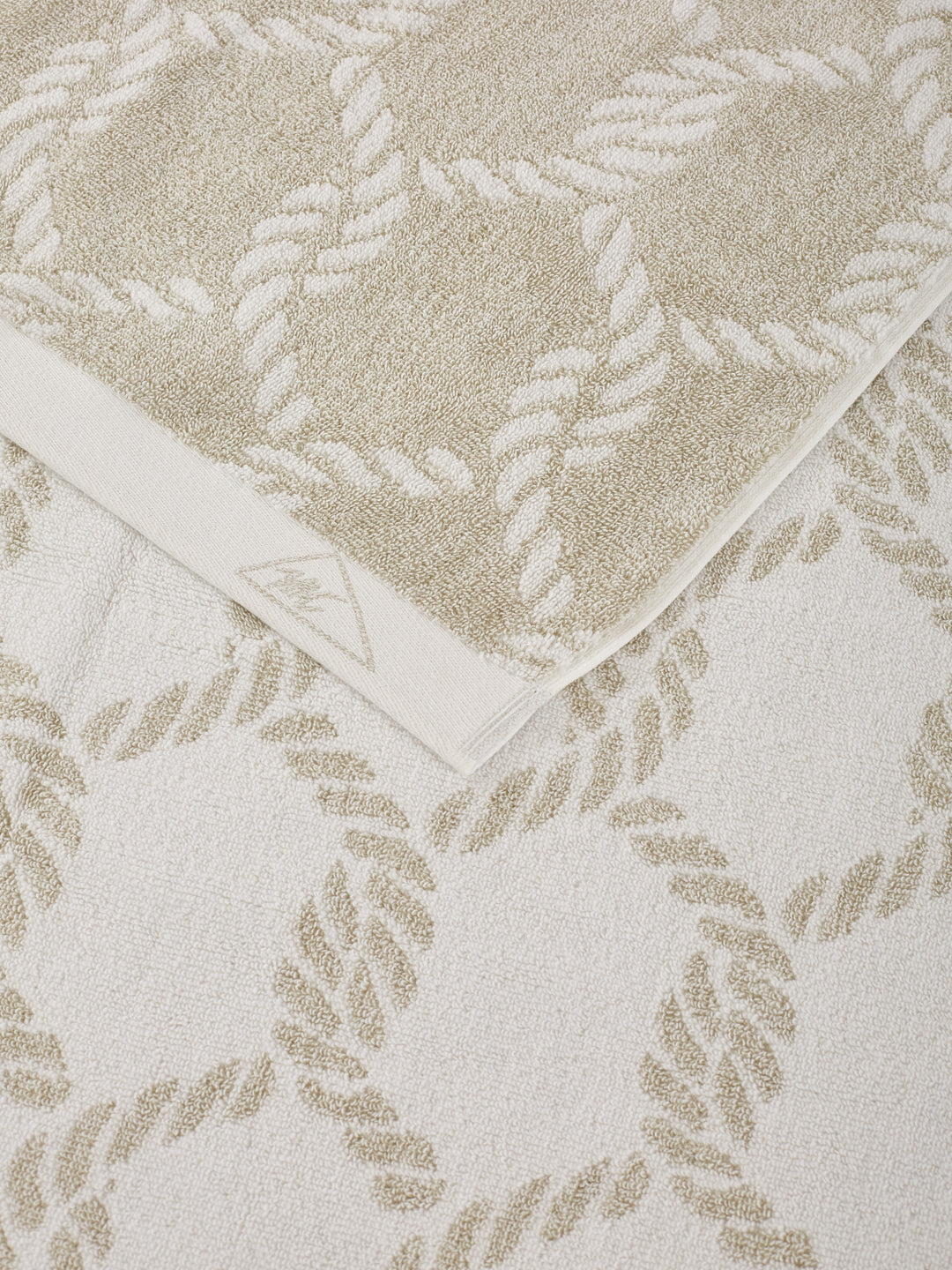 Premium Beige & White Pure Cotton Self Design 500 GSM Bath Towel 1 Piece (Green Weave Collection)