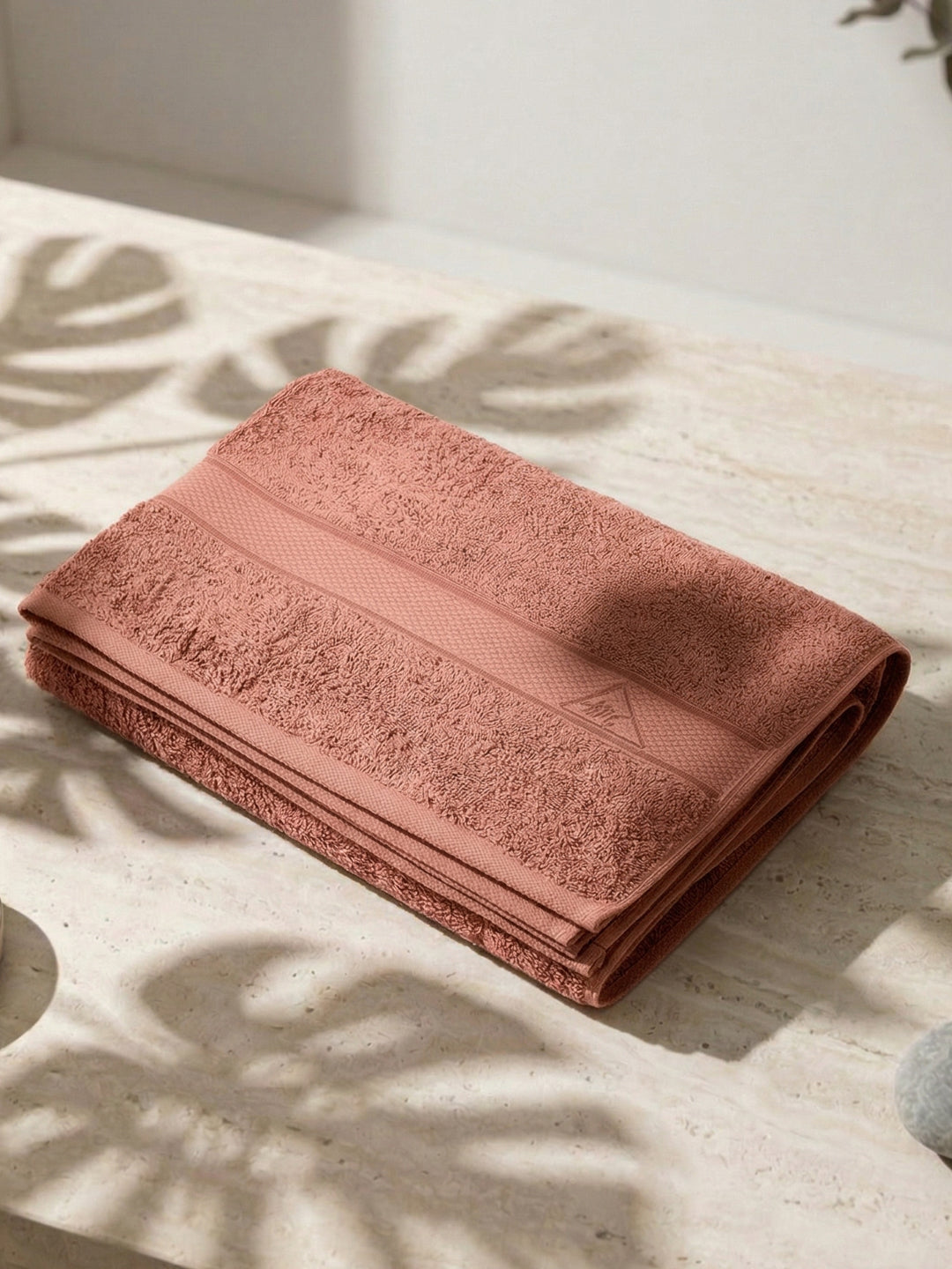 Premium Peach 100% Cotton Solid 525 GSM Bath Towel Iris 1 Pc Pvc Pack