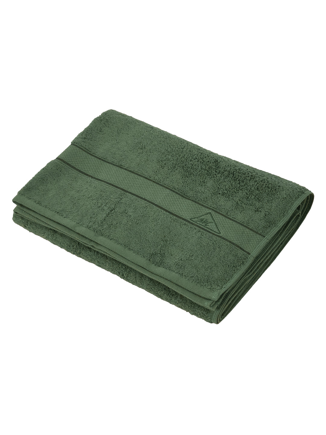 Premium Green 100% Cotton Solid 525 GSM Bath Towel Iris 1 Pc Pvc Pack