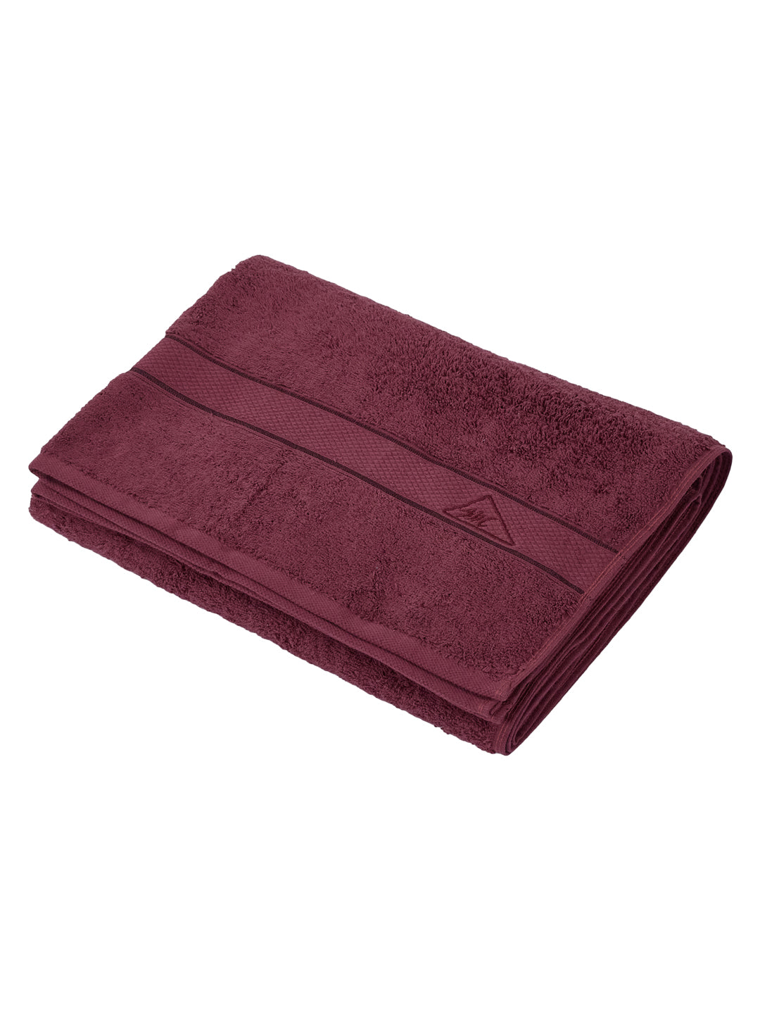 Premium Maroon 100% Cotton Solid 525 GSM Bath Towel Iris 1 Pc Pvc Pack