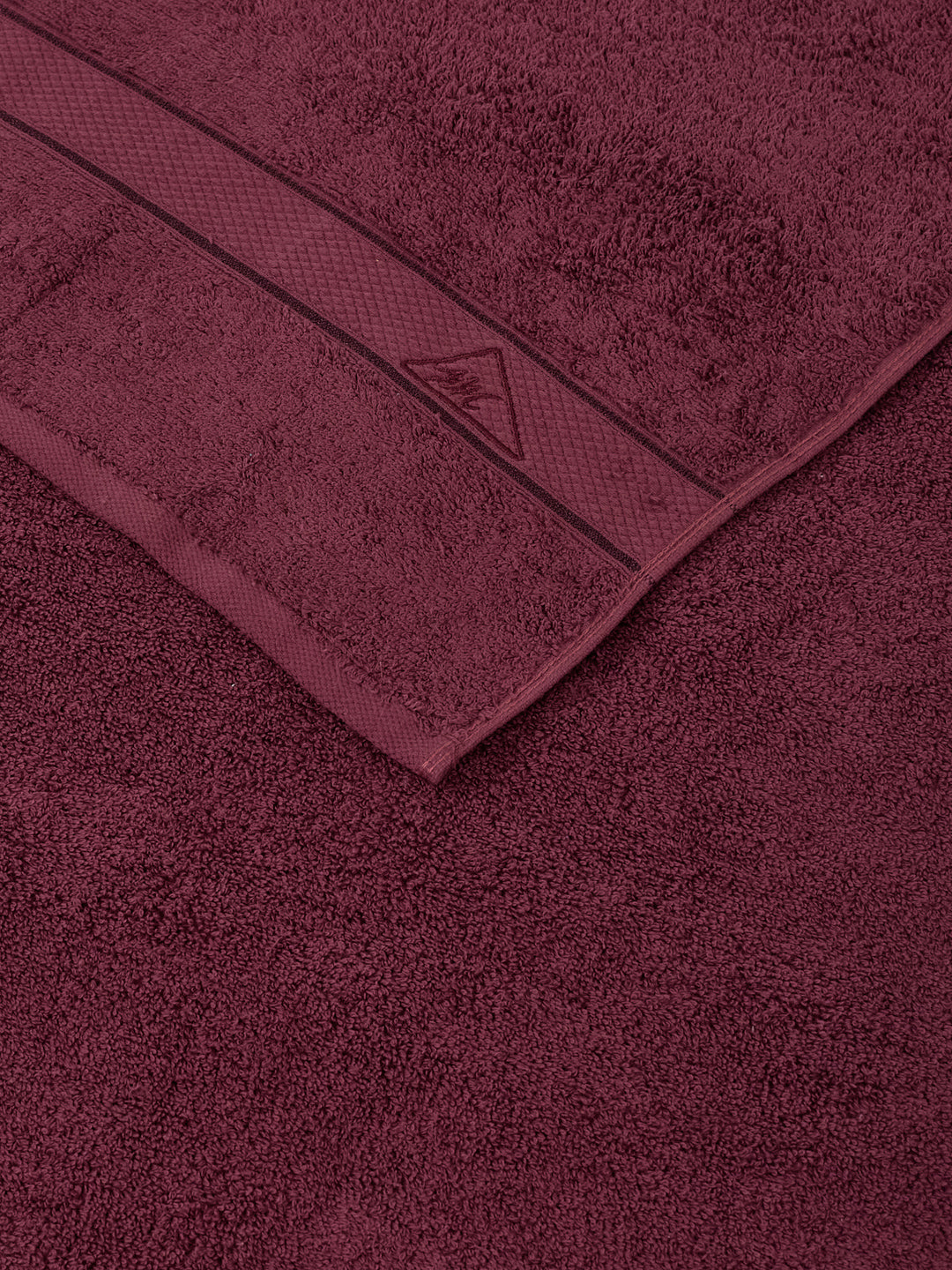 Premium Maroon 100% Cotton Solid 525 GSM Bath Towel Iris 1 Pc Pvc Pack